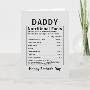 Daddy Voedingsfeiten vadersdag cadeaus Kaart
