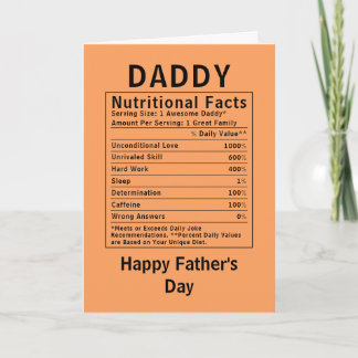 Daddy Voedingsfeiten vadersdag cadeaus Kaart