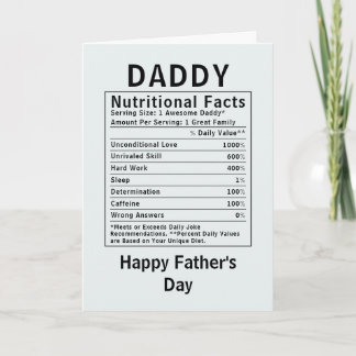 Daddy Voedingsfeiten vadersdag cadeaus Kaart