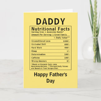 Daddy Voedingsfeiten vadersdagcadeaus Kaart