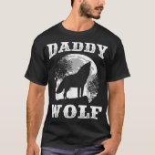 Daddy Wolf Moon Silhouette Design T-shirt (Voorkant)