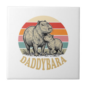 Daddybara Capybara Vader Vintage Sunset Shirt_1 Tegeltje