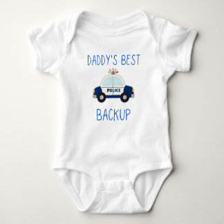 Daddy's Best Back Up, Police Car Lover Gift, Romper