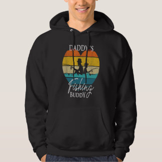 Daddy's Fishing Buddy  Retro Dad Son For Fisherman Hoodie