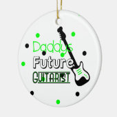 Daddys Future Guitarist Keramisch Ornament (Links)