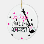 Daddys Future Guitarist Keramisch Ornament (Links)