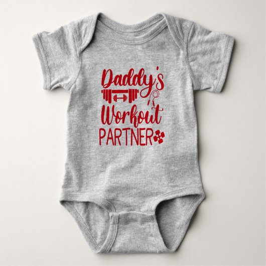 Daddy's Gym Baby Grow Grappige Workout Geschenken Romper (Voorkant)