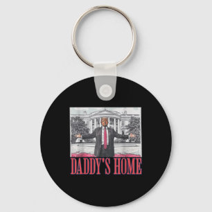 Daddys Home Shirt Witte Huis Trump 2024 Sleutelhanger