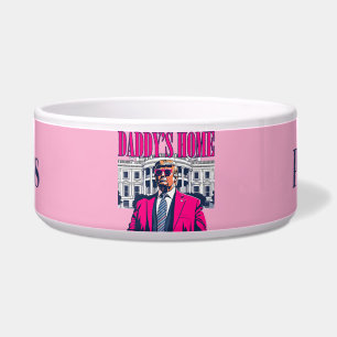 Daddy's Home Trump gepersonaliseerd roze Voerbakje
