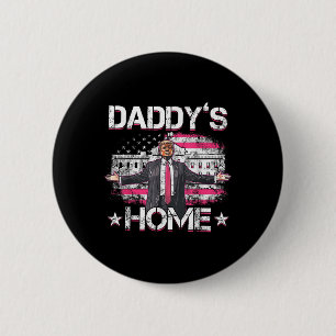 Daddys Home Trump Roze 2024 Grappig Trump Take Ronde Button 5,7 Cm