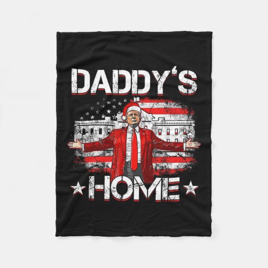 Daddys Home Trump Xmas 2024 Funny Trump Take Ameri Fleece Deken (Voorkant)