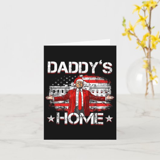 Daddys Home Trump Xmas 2024 Funny Trump Take Ameri Kaart (Gele Bloem)