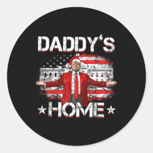 Daddys Home Trump Xmas 2024 Funny Trump Take Ameri Ronde Sticker