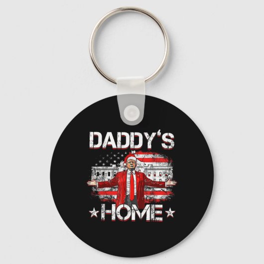Daddys Home Trump Xmas 2024 Funny Trump Take Ameri Sleutelhanger (Voorkant)
