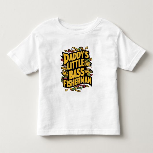 Daddys Little Bass Fisherman Kinder Shirts (Voorkant)