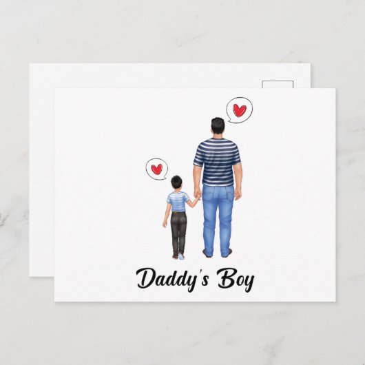 Daddys Little Prince Boy Fathers Day Love Uitnodiging Briefkaart (Voorkant / Achterkant)