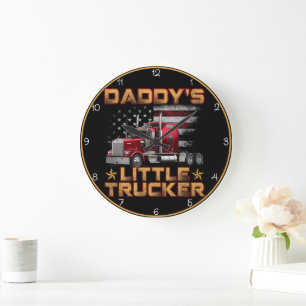 Daddy's Little Trucker Amerikaanse vlag Grote Klok