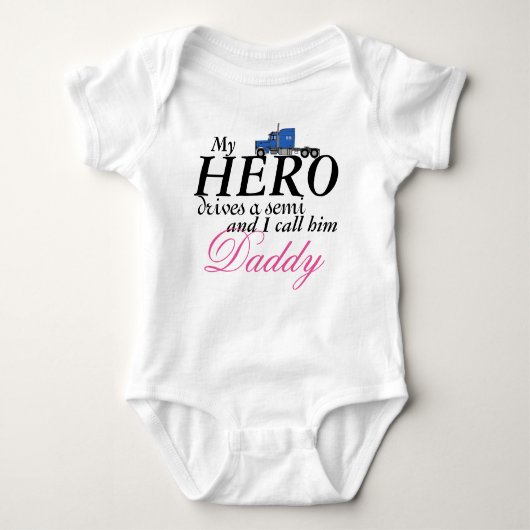 Daddy's My Hero - Vrachtwagenchauffeur Romper (Voorkant)