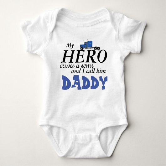 Daddy's My Hero - Vrachtwagenchauffeur Romper (Voorkant)