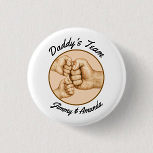 Daddy's Team First Bump Vader Kinder namen Ronde Button 3,2 Cm