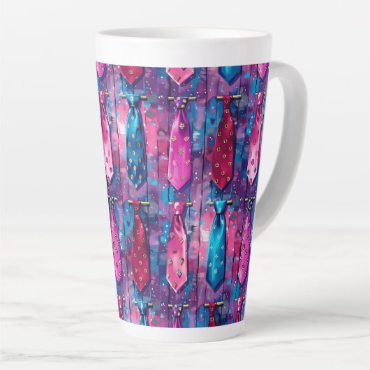 Daddy's Tie Collection Large Ceramic Latte Mug (Angle droit)