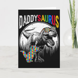 Daddysaurus Autisme Zus Puzzelstukken En T Rex  Kaart