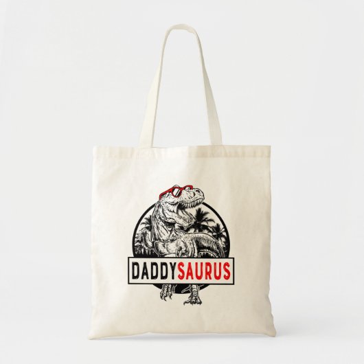 Daddysaurus Daddy Saurus T Rex Vaderdag 1WH1 Tote Bag (Voorkant)