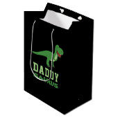 Daddysaurus Dinosaur T-Rex Dino Dad Vaderdag Medium Cadeauzakje (Voorkant Gekanteld)