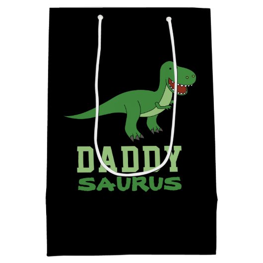 Daddysaurus Dinosaur T-Rex Dino Dad Vaderdag Medium Cadeauzakje (Achterkant)