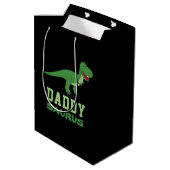 Daddysaurus Dinosaur T-Rex Dino Dad Vaderdag Medium Cadeauzakje (Achterkant Gekanteld)