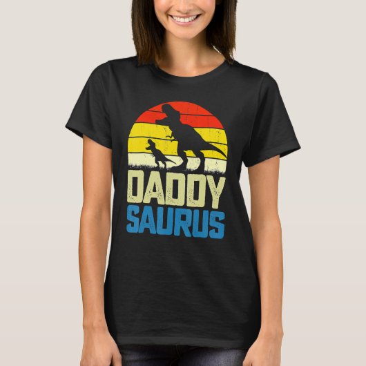 Daddysaurus Fathers Day  Daddy Saurus Men Dad T-shirt (Voorkant)