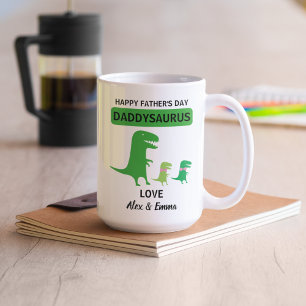 Daddysaurus mok, gepersonaliseerde Vaderdag mok