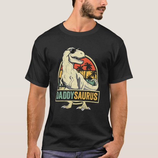 Daddysaurus Rex Dinosaur Dad Saurus Family Match T-shirt (Voorkant)