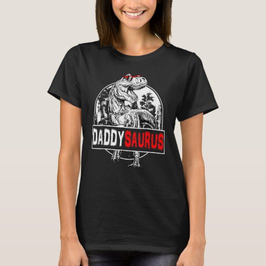 Daddysaurus Rex Dinosaur Dad Saurus Family T-shirt (Voorkant)