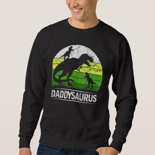 Daddysaurus T Rex 2 Two Kind Dinosaur Kerstmis Trui (Voorkant)