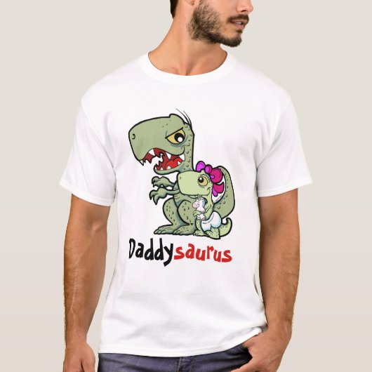 Daddysaurus T-Rex Baby Girl T-shirt (Voorkant)