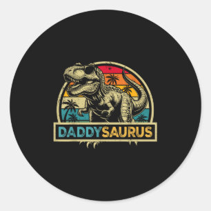 Daddysaurus T Rex Dinosaur Dad Saurus Family Mat Ronde Sticker