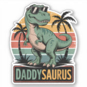 Daddysaurus T Rex Dinosaur Dad Saurus Sticker (Voorkant)