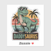 Daddysaurus T Rex Dinosaur Dad Saurus Sticker (Vel)