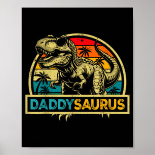 Daddysaurus T Rex Dinosaur Daddy Saurus Familie Ma Poster
