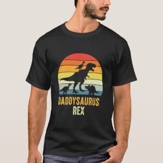 Daddysaurus T Rex Dinosaur Daddy Saurus Family Mat T-shirt