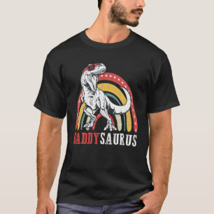 Daddysaurus T Rex Funny Rainbow Dad Saurus Famil T-shirt
