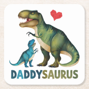 Daddysaurus Vierkante Kartonnen Onderzetter