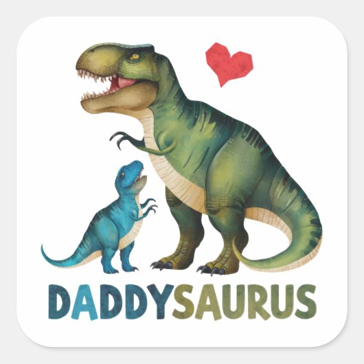 Daddysaurus Vierkante Sticker (Voorkant)