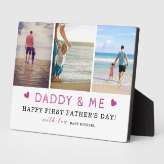 Daddyy & Me' 3-foto Collage 1e Vaderdag Fotoplaat