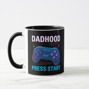 Dadhood Press Start Retro Gamer Design Mug