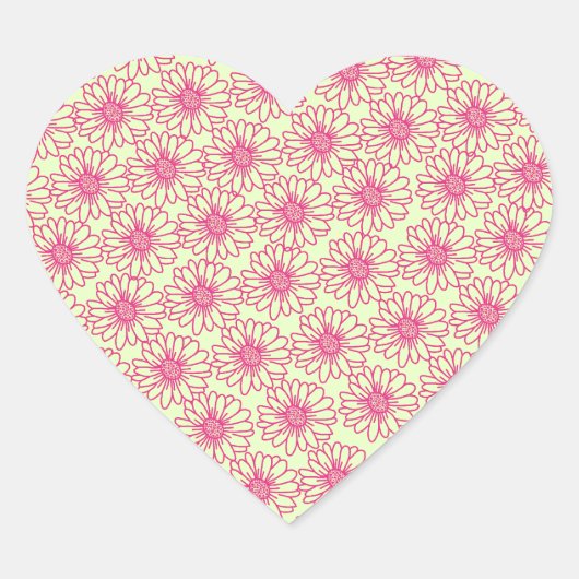Dadijse Stickers, roze bloemen Hart Sticker (Voorkant)