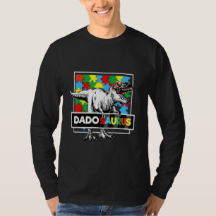 Dadosaurus T Rex Autism Fathers Day Dadasaurus Vin T-shirt