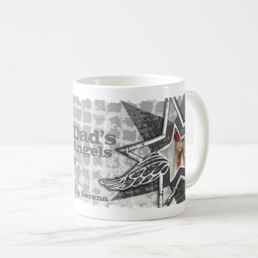 Dads Angels dans les étoiles photo mug gris (Devant droit)