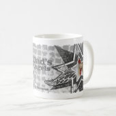 Dads Angels in sterren foto grijze mok (Voorkant rechts)